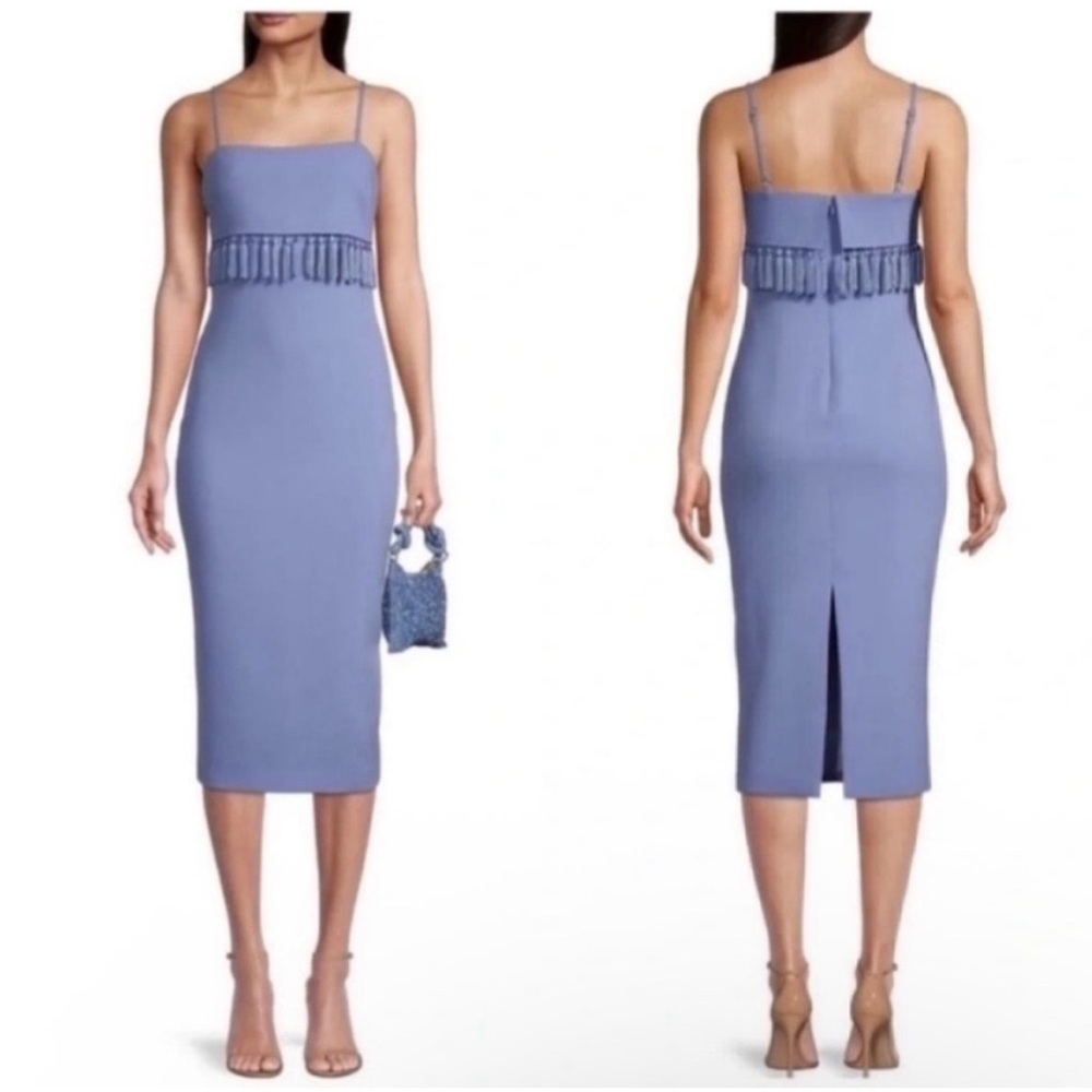 Likely Paola Tassel Midi Dress Wedgewood Purple